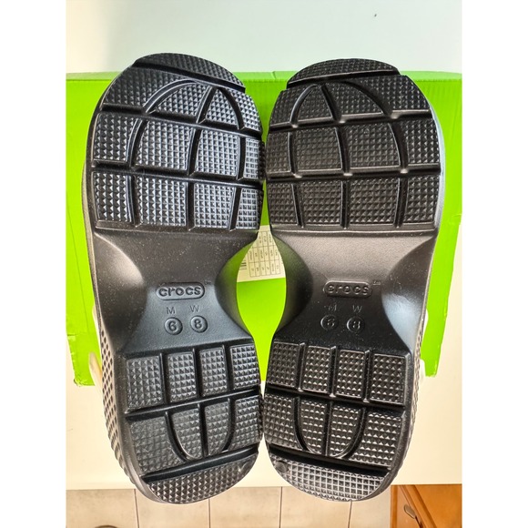 Crocs Stomp Fisherman Sandal Chalk White Black Platform Womens 8 - Picture 5 of 6